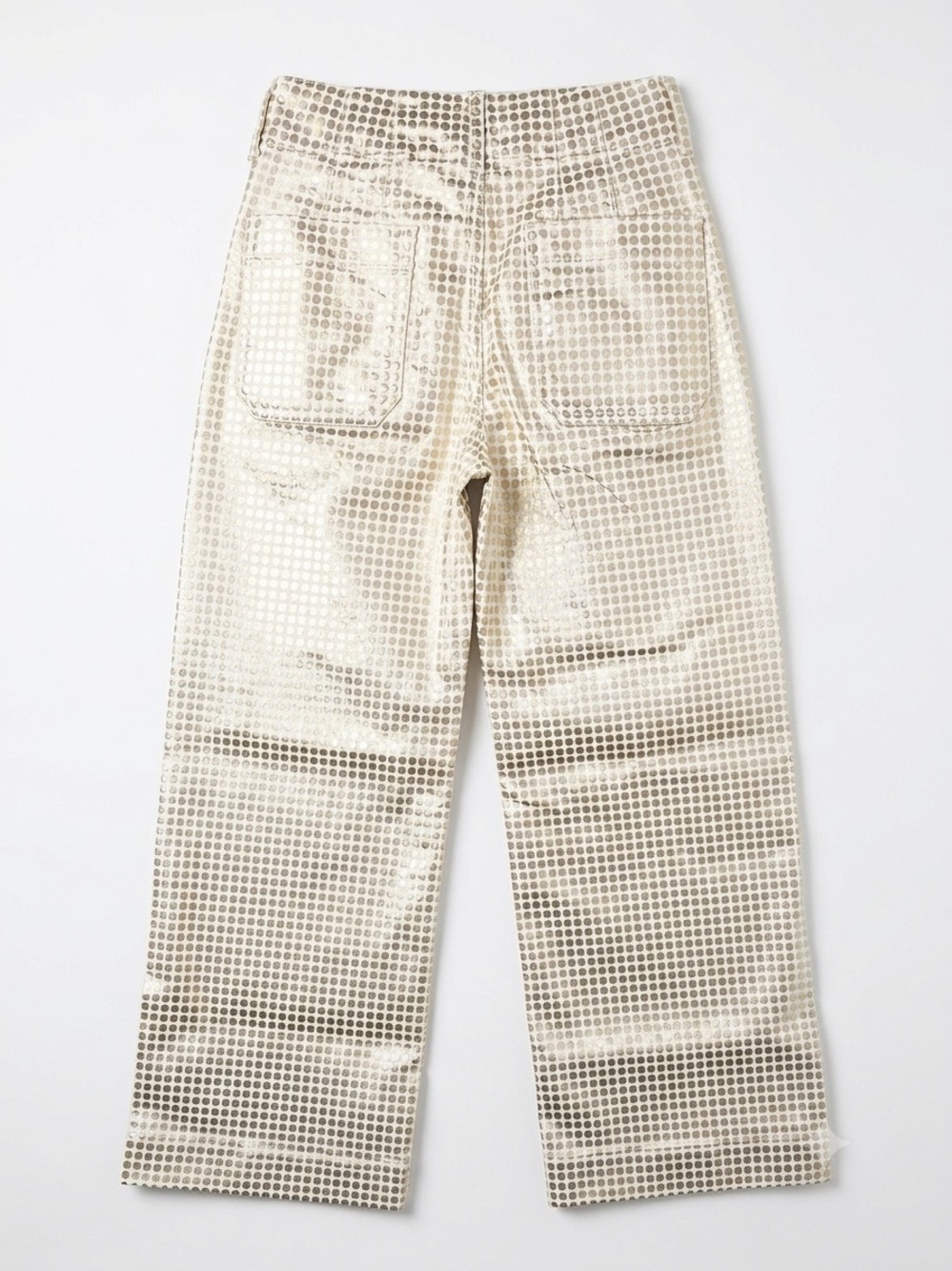 Maeve Colette High-Rise Wide Leg Cropped Rose Gold Polka Dot Limited Edition - Picture 3 of 8